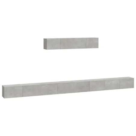 Ensemble de meubles TV 6 pcs Gris béton Bois d'ingénierie
