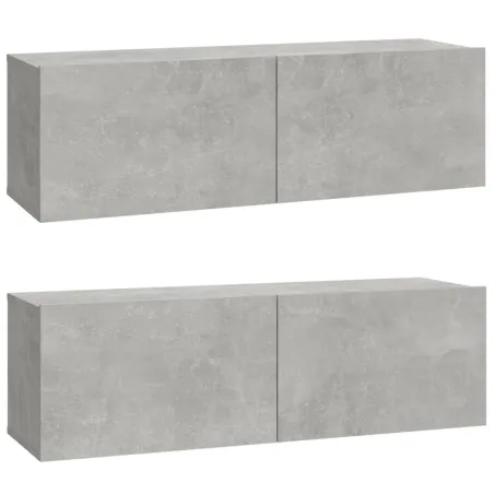 Ensemble de meubles TV 6 pcs Gris béton Bois d'ingénierie