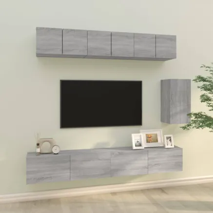 Ensemble de meubles TV 6 pcs Sonoma gris Bois d'ingénierie