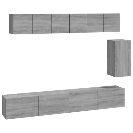 Ensemble de meubles TV 6 pcs Sonoma gris Bois d'ingénierie 2