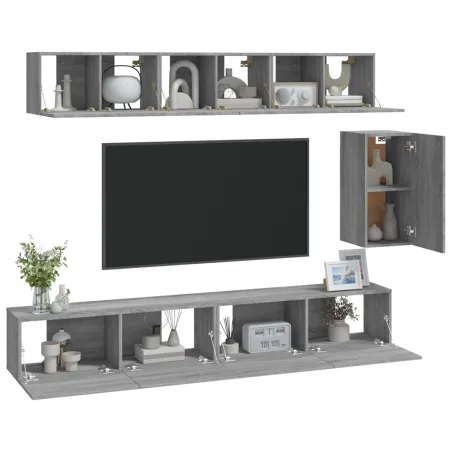 Ensemble de meubles TV 6 pcs Sonoma gris Bois d'ingénierie