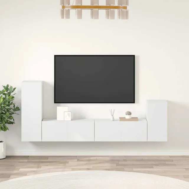 Ensemble de meubles TV 4 pcs Blanc Bois d'ingénierie