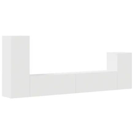 Ensemble de meubles TV 4 pcs Blanc Bois d'ingénierie 2