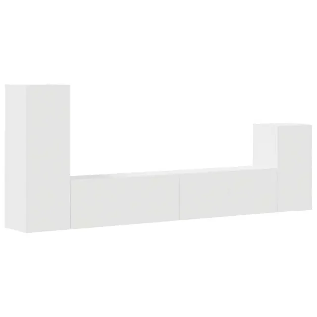 Ensemble de meubles TV 4 pcs Blanc Bois d'ingénierie