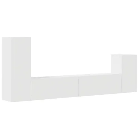 Ensemble de meubles TV 4 pcs Blanc Bois d'ingénierie