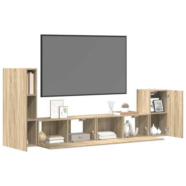 Ensemble de meubles TV 4 pcs Chêne sonoma Bois d'ingénierie