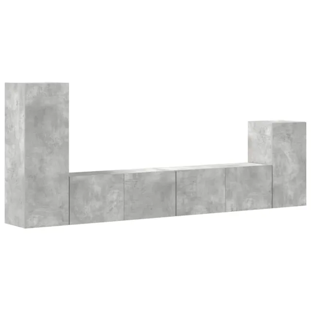 Ensemble de meubles TV 4 pcs Gris béton Bois d'ingénierie