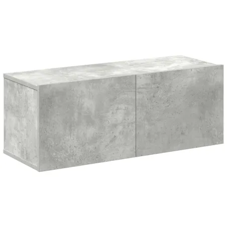 Ensemble de meubles TV 4 pcs Gris béton Bois d'ingénierie