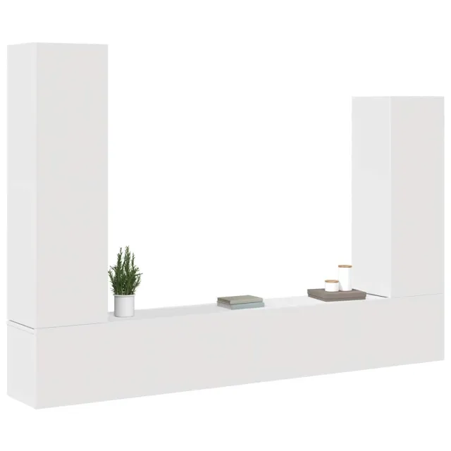 Ensemble de meubles TV 4 pcs Blanc Bois d'ingénierie