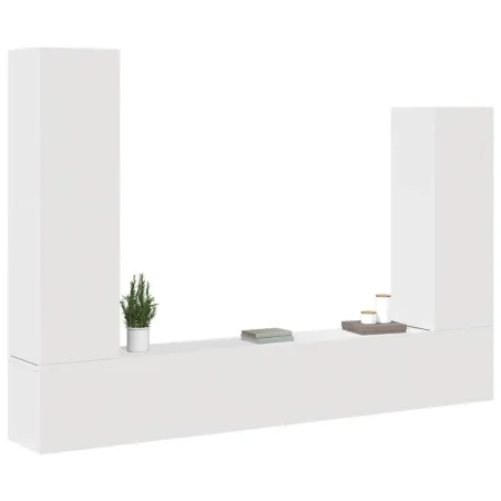 Ensemble de meubles TV 4 pcs Blanc Bois d'ingénierie