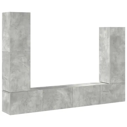 Ensemble de meubles TV 4 pcs Gris béton Bois d'ingénierie 2