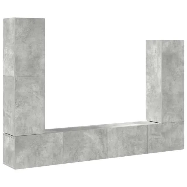 Ensemble de meubles TV 4 pcs Gris béton Bois d'ingénierie