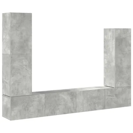 Ensemble de meubles TV 4 pcs Gris béton Bois d'ingénierie
