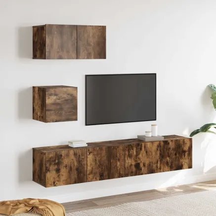 Ensemble de meubles TV 4 pcs Chêne fumé Bois d'ingénierie