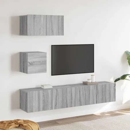 Ensemble de meubles TV 4 pcs Sonoma gris Bois d'ingénierie