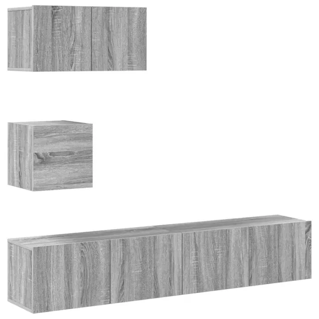 Ensemble de meubles TV 4 pcs Sonoma gris Bois d'ingénierie