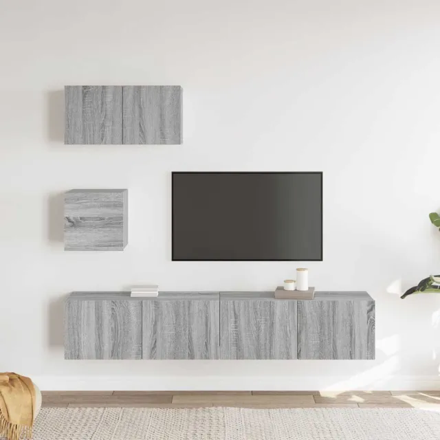Ensemble de meubles TV 4 pcs Sonoma gris Bois d'ingénierie