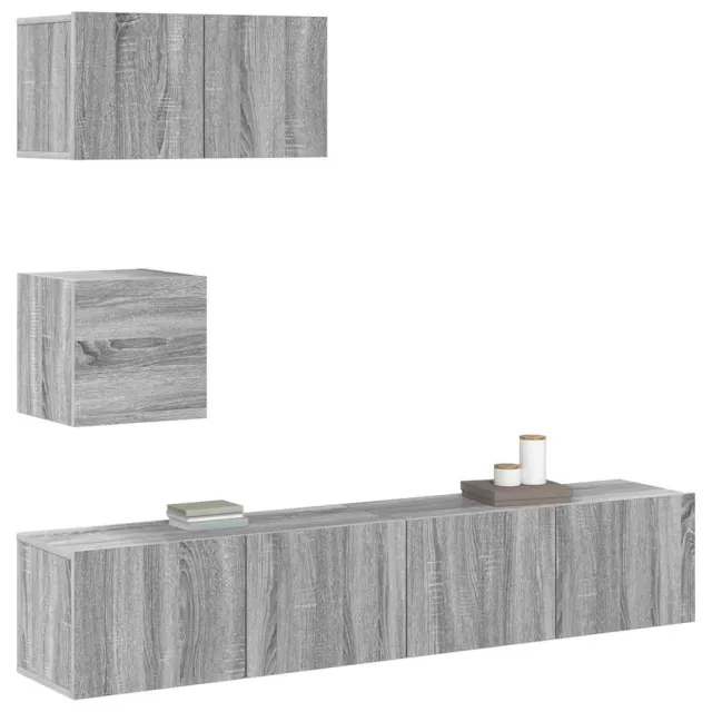 Ensemble de meubles TV 4 pcs Sonoma gris Bois d'ingénierie