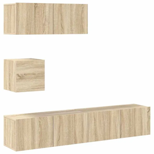 Ensemble de meubles TV 4 pcs Chêne sonoma Bois d'ingénierie
