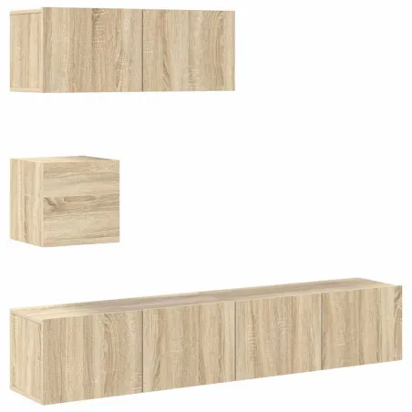 Ensemble de meubles TV 4 pcs Chêne sonoma Bois d'ingénierie