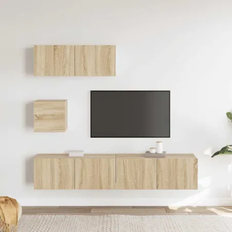 Ensemble de meubles TV 4 pcs Chêne sonoma Bois d'ingénierie