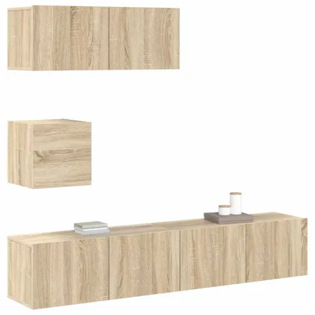 Ensemble de meubles TV 4 pcs Chêne sonoma Bois d'ingénierie