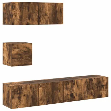 Ensemble de meubles TV 4 pcs Chêne fumé Bois d'ingénierie 2