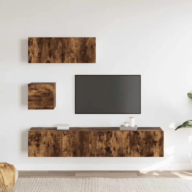 Ensemble de meubles TV 4 pcs Chêne fumé Bois d'ingénierie