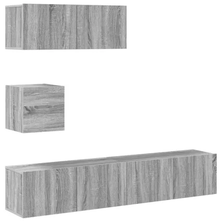 Ensemble de meubles TV 4 pcs Sonoma gris Bois d'ingénierie