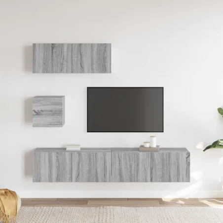 Ensemble de meubles TV 4 pcs Sonoma gris Bois d'ingénierie