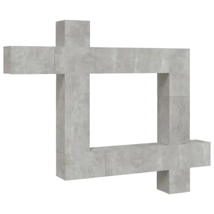 Ensemble de meubles TV 9 pcs Gris béton Bois d'ingénierie 2
