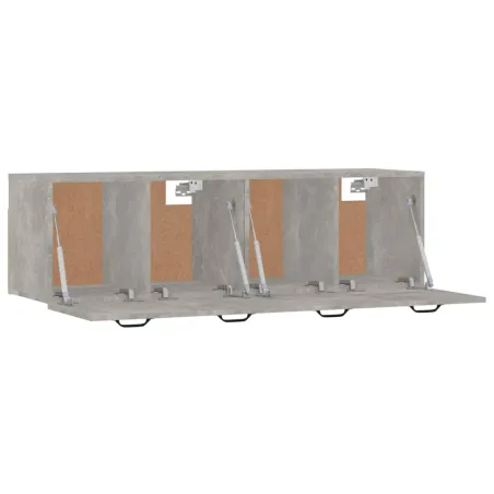Armoires murales 2pcs Gris béton 80x35x36,5cm Bois d'ingénierie