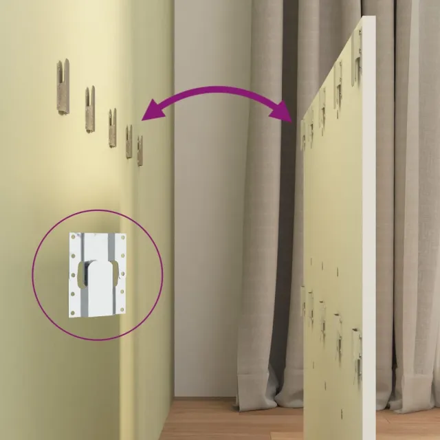 Tête de lit avec armoires Blanc Bois d'ingénierie