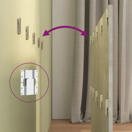 Tête de lit avec armoires Gris béton Bois d'ingénierie