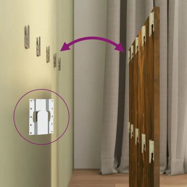 Tête de lit avec armoires Chêne fumé Bois d'ingénierie