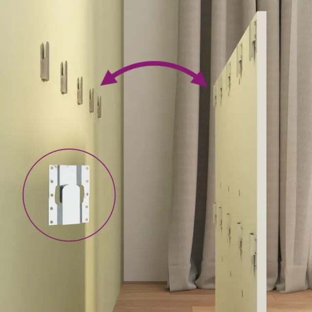 Tête de lit avec armoires Blanc Bois d'ingénierie