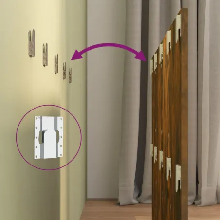 Tête de lit avec armoires Chêne fumé Bois d'ingénierie