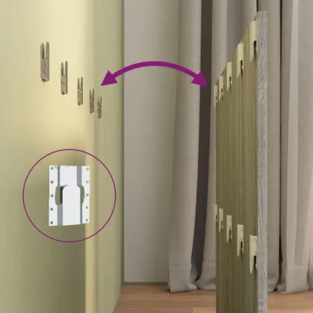 Tête de lit avec armoires sonoma gris Bois d'ingénierie