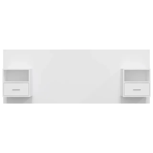 Tête de lit avec armoires Blanc Bois d’ingénierie