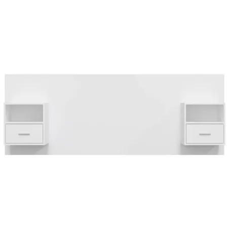 Tête de lit avec armoires Blanc Bois d’ingénierie