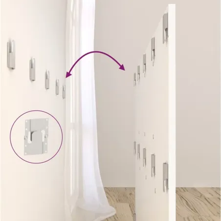 Tête de lit avec armoires Blanc Bois d’ingénierie