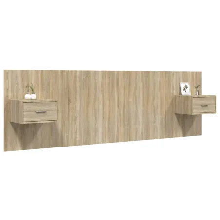 Tête de lit avec armoires Chêne sonoma Bois d'ingénierie