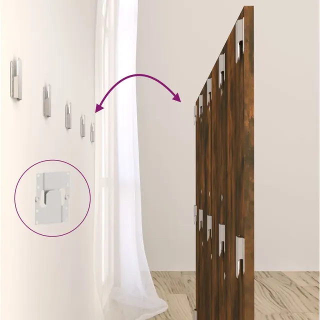 Tête de lit avec armoires Chêne fumé Bois d'ingénierie