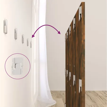 Tête de lit avec armoires Chêne fumé Bois d'ingénierie