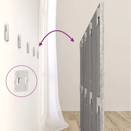 Tête de lit avec armoires sonoma gris Bois d'ingénierie