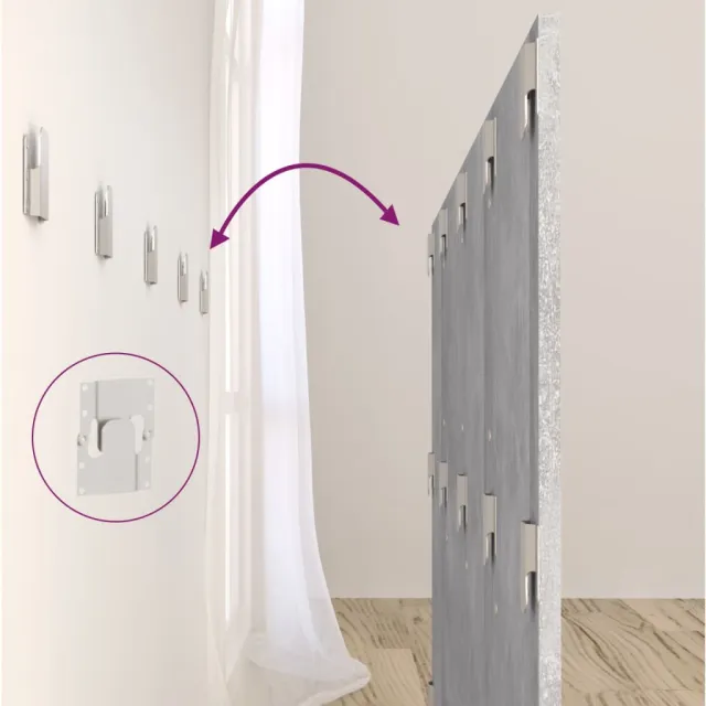 Tête de lit avec armoires Gris béton Bois d'ingénierie