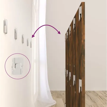 Tête de lit avec armoires Chêne fumé Bois d'ingénierie