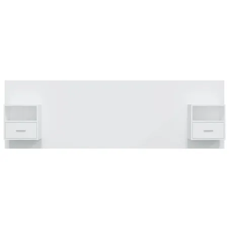 Tête de lit avec armoires Blanc Bois d'ingénierie