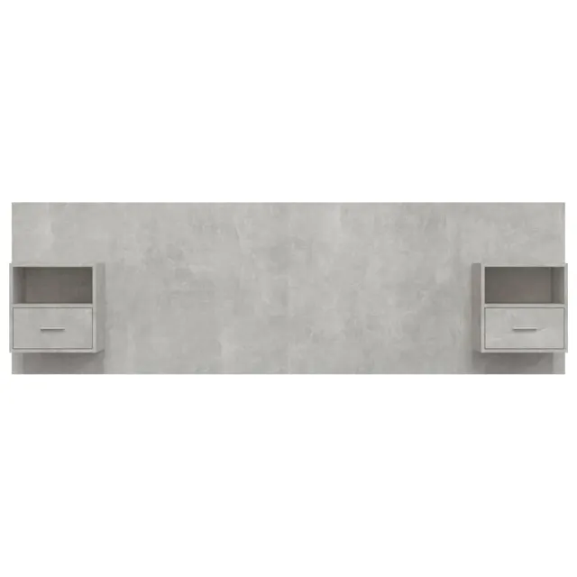 Tête de lit avec armoires Gris béton Bois d'ingénierie