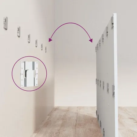 Tête de lit avec armoires Blanc Bois d’ingénierie